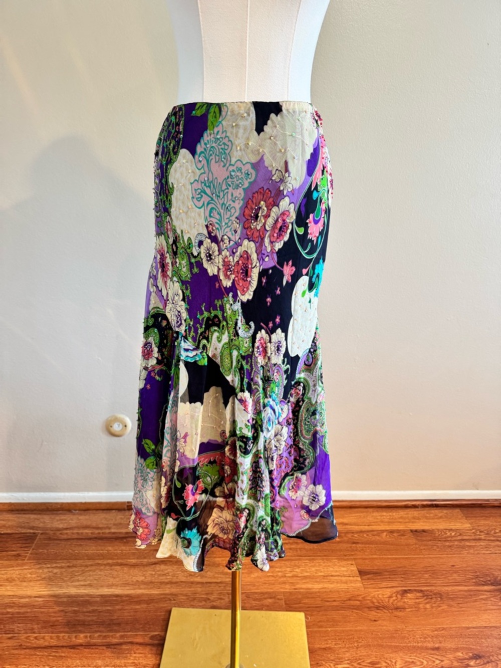 Vintage Late 90s/Early 2000s MIXIT 100% Silk 2-Piece Top and Skirt Set - Picture 6 of 15